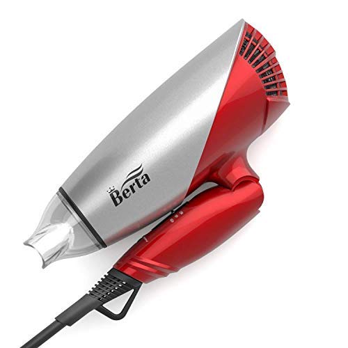1875W Lightweight Hair Dryer Smart Dual Voltage for Home and Travel Use, Folding Handle Compact Blow Dryer for RV with Tourmaline Ceramic DC Motor Plus Concentrator