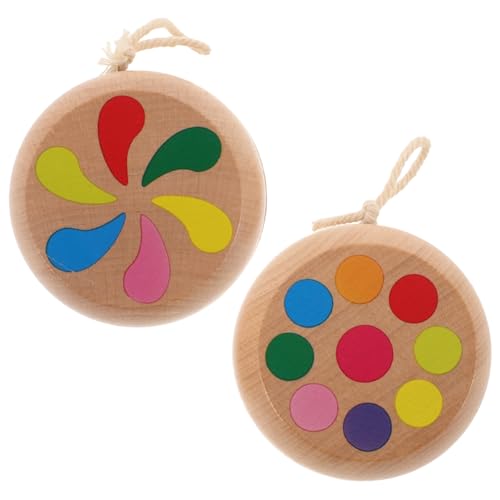Toddmomy Cute Wooden Yoyos Kids Exercise Toys Yoyo for Toddlers Classroom Prize String Ball Toy