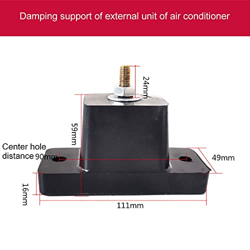 Hsthe Sea 4 Stück Klimaanlagen-Montage-Gummipads Halterung Maschinen-Stoßdämpfer-Halterung Verwendung für Außengeräte Mini-Split & HVAC & zentrale Klimaanlagen-Kondensatoren