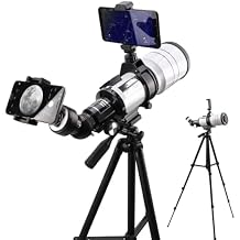 Telescope - 70mm Aperture with All-Metal Smartphone Photography Mount & Star Finder Bracket Perfect for Astrophotography