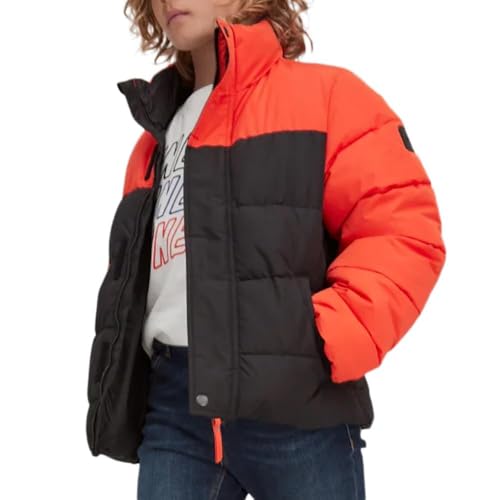 O'Neill Boys' Charged Puffer Jacket Black/Orange, Black, 14-15 Years