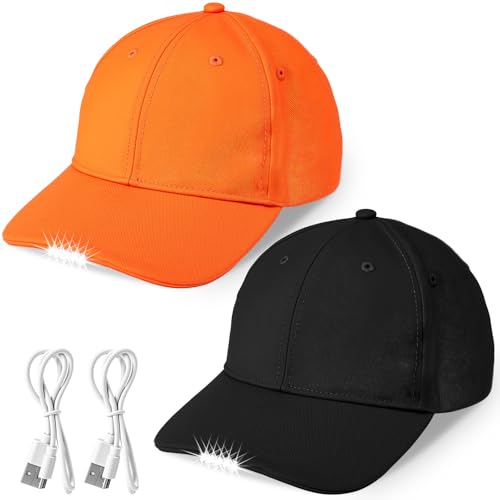 Casquette de baseball avec lumière LED pour la pêche nocturne et le jogging en sécurité