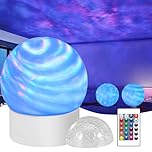Weskjer Galaxy Light Projector, Moon Lamp Battery-Powered 16-Color Northern Lights Projector Sensor Lamp with Remote Control Mood Lighting for Bedrooms, Parties, and Playrooms