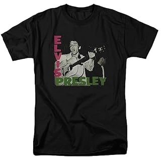 Elvis Presley T-Shirt Elvis Presley Album Masculin Noir Coton Unisexe T-Shirt Neuf, 2XL - Les Beatles, Paul McCartney, John Lennon, RIngo Starr, George Harrison