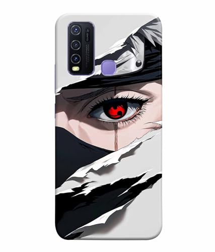 Image of Red Eyes Printed Hard Back Case Cover & Compatible for Vivo Y30 / Vivo Y50 (Multicolor) - D1811