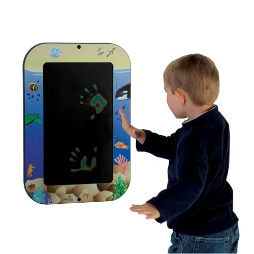 Playscapes Magic Hands Interactive Wall Activity for Kids – Color-Changing Sensory Wall Panel for Kids Playroom, Waiting Area – Screen-Free Fun Activity Board for 24+ Months Old – Sea Blue