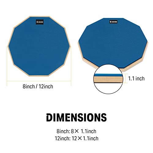 Donner Drum Practice Pad 8 Inches, Silent Practice Drum Pad 2-Sided With Drum Sticks - Blue by Donner - Image 5