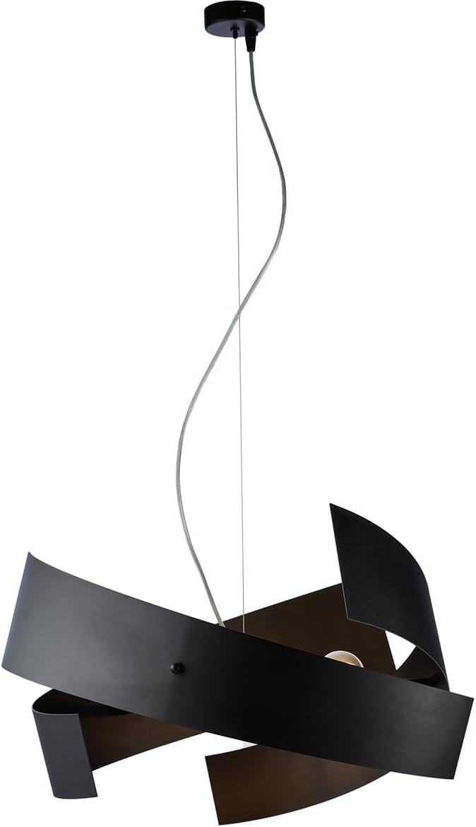 Be-Light Be Light Moderne hanglamp met 3 lampen Elisa van gelakt ijzer, zwart
