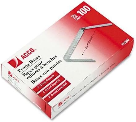 ACCO 12993 - Sujetadores de archivos de papel, base de dos pulgadas, acero, 100/caja