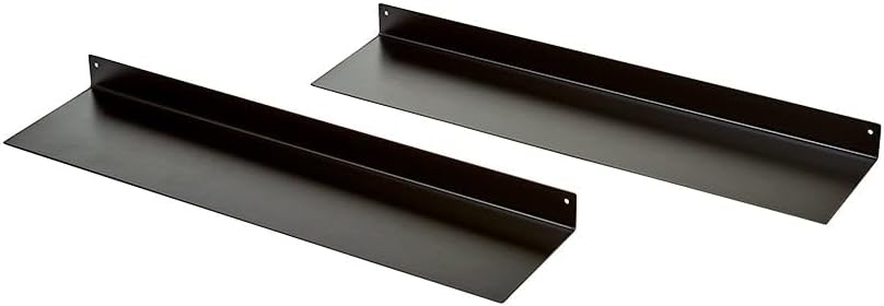 The Lakeside Collection Stove Shelf Magnetic Kitchen Storage Solution Spice Rack 2 Pc - Black