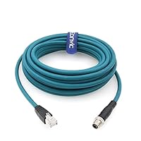 Cognex Camera Aansluitkabel Eonvic M12 4 Pin D-Code Naar RJ45 Kabel (Groen, 1M) - CAT5 Afgeschermd Voor Industriële Camera's M12 Naar RJ45 Kabel CAT5