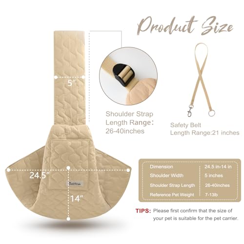 image for JourCraf Dog Sling for Small Dogs, Front Dog Sling Carrier, Padded Adj