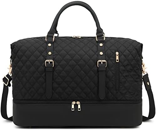 Weekender Overnight Bag Lightweight Travel Duffle Bag with Shoe Compartment for Men Womens Carry On Tote Bags (Z-Black) 1 Weekender Overnight Bag Lightweight Travel Duffle Bag with Shoe Compartment for Men Womens Carry On Tote Bags (Z-Black)