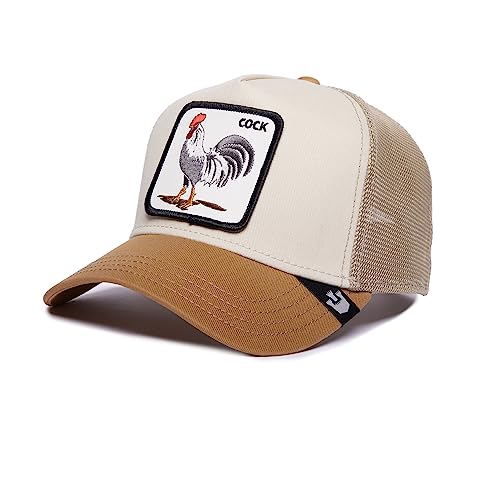 Goorin Bros. Unisex V2 Premium Mesh Adjustable Trucker Hat by The Farm, Khaki (V2 Rooster), One Size
