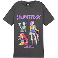 KPop Demon Hunters Oficial Huntrix Camiseta Niña Manga Corta,