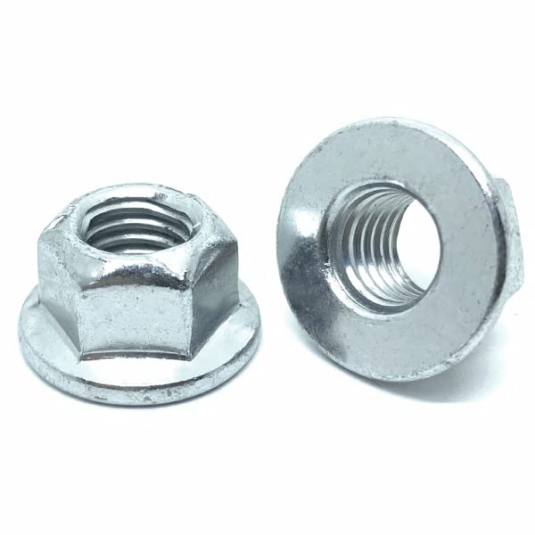(20 Pieces) M16-2.0 Class 10 Hex Flange Prevailing Torque Top Lock Nuts Zinc Clear