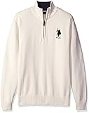U.S. Polo Assn. Men's Solid 1/4 Zip with Stripe Detail At Neck