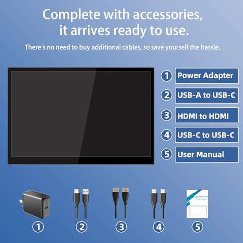 Image of Portable Touchscreen Monitor, 16 Inch 1920X1200P Monitor IPS Touch Screen Monitor with USB C HDMI Port, 300cd /m, External Monitor for Laptop PC Phones Computer Ras Pi