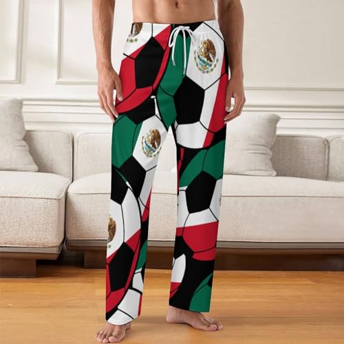 Mexico Soccer Mens Pajama Pants Soft Lounge Pj Bottoms Lightweight Sleepwear Pants with Drawstring2