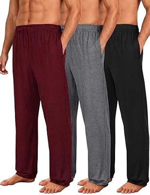 Wenouy Mens Pajama Pants (3 Pack) - Ultra Soft Comfy Loungewear Sleepwear