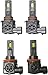 Termitor H11/H8/H9 & 9005/HB3 Light Bulbs Combo, 100,000LM 12X Ultra Brightness, Real 1:1 Mini Size, 6500K White 85000Hrs Long Life with Cooling Fan, 9005 H11 Fog Lights, Plug and Play, Pack of 4