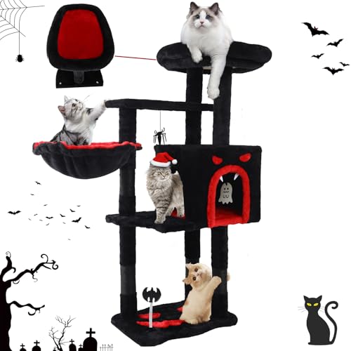 Gothic Cat Tree for Indoor Cats Large Adult, 40.5" Goth