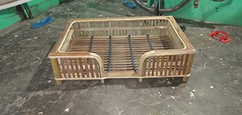 Avika Wooden Bamboo Pet Bed for Dogs and Cats with Seating Foam