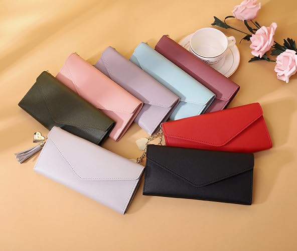 Small Wallet Women PU Leather Fashion Multi-Card Space Short Wallet Card Cash Wallet Credit Card Slim Wallet for Women (Blue)