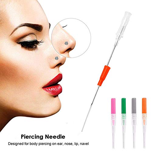 Nose Septum Ear Body Piercing Needles/IV Catheter Needles-Beach Body Art Supply IV Needle Piercing Needles Kit Piercing IV Needles With Catheter Body Piercing Needle IV Kit 16G Gauge 25Pcs - Thumbnail 5
