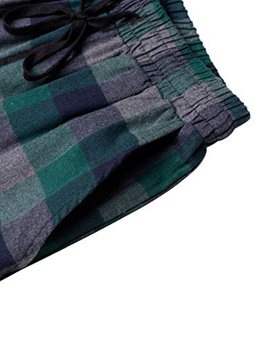 Image of Mens Flannel Pajama Pants Plaid Heavyweight Cotton PJs Bottoms Sleepwear