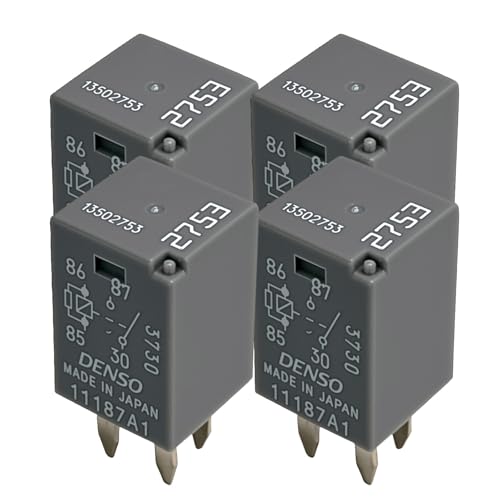 4Pcs 13502753 2753 Mini Micro Multi-Purpose Relay 20A 4Pins 12VDC SPST Compatible with Select GM/Chevy/Cadillac Vehicles - Fixes Fuel Pump & Cooling Fan Failures