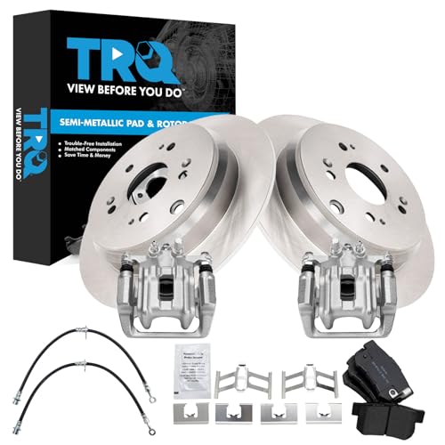 Image of TRQ Rear Brake Pad & Rotor Kit Semi-Metallic Compatible with 2007-2012 Acura RDX
