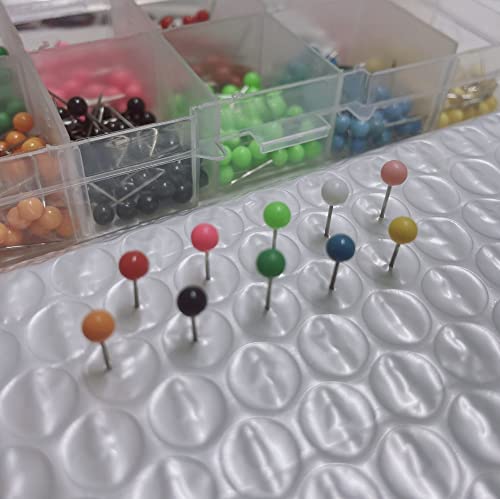 Monochef PIN-0218 500 Pieces Map Push Pins Travel Map Tacks Plastic Round Beads Head Tacks thumb #4