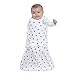 HALO Micro Fleece Sleepsack Swaddle, 3-Way Adjustable Wearable Blanket, TOG 3.0, Mini Stars Charcoal, Small, 3-6 Months