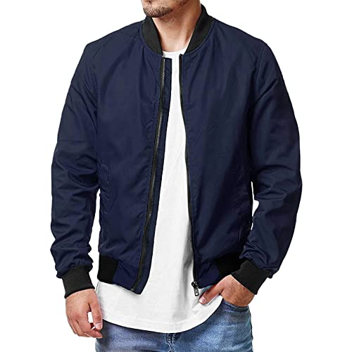 Leichte Herren-Jacke, Sommer, lässig, Smart-Jacke, Frühling, Windbreaker, Bomberjacken, leicht, dünn, Revers, wasserabweisend, Baseball-Sport-Cargo-Jacke, Oberbekleidung mit Reißverschlusstaschen,
