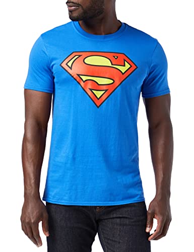 DC COMICS Camiseta Manga Corta Superman Logo Azul Royal L