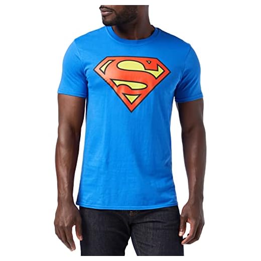 DC COMICS Camiseta Manga Corta Superman Logo Azul Royal M