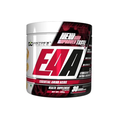 Doctor’s Choice EAA (Essential Amino Acids) BCAA Powder for Intra/Post Workout, Blue, Mango Slush, USA FDA REGD. 300 gm