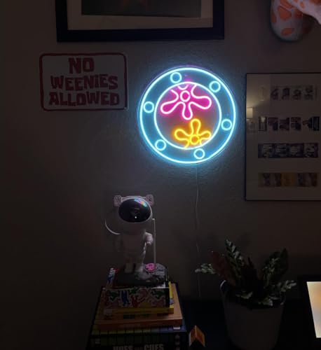 Image of Ocean World Porthole Neon Signs,Colorful LED Neon Light for Wall Decor,USB Powered Under Sea Portable Decoration Wall Lights Decor Led Sign for Game Room Bedroom,11.6 inch*11.6 inch