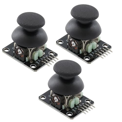 DEWOTHV KY-023 Module Joystick Double axe CC 3,3 V - 5 V Capteur Joystick axe XY Composant Électronique Noir pour Arduino(Paquet de 3)