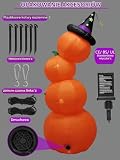 7.9 stóp wysokości Halloween nadmuchiwane ułożone dynie, Kalolary wysadzenie powietrze latarnie dyniowe Dekoracje z wbudowanymi światłami LED Outdoor Indoor Holiday Decor domu Family Yard Lawn Garden