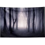 SUJIN Misty Forest Tapestry Wall Hanging, Halloween Wall Tapestry for Bedroom Living Room,Scary Fant