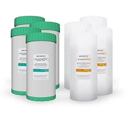 (8 Pack) 10" BB Whole House Water Filters GAC Carbon & Melt Blown Polypropylene Sediment 4.5" x 10" Whole House Cartridges compatible with 10" BB Whole Housing Filtration Systems