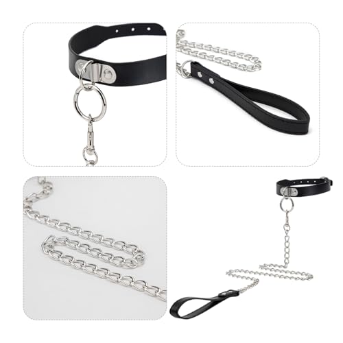 Halsband Damen für Sex Halsfessel Halskette Adult SM Fesseln Halsbänder Bondage Leder BDSM Flirt Halsband Spielzeug mit Leine Ketten
