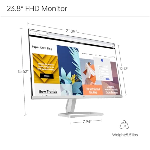HP Series 5 24-inch FHD Monitor, 100Hz Refresh Rate, 1080p IPS Display with 1500:1 Contrast, 300 Nits Brightness, 99% sRGB & Eyesafe Certified Eye Ease, Tilt Adjustment, HDMI & VGA Ports