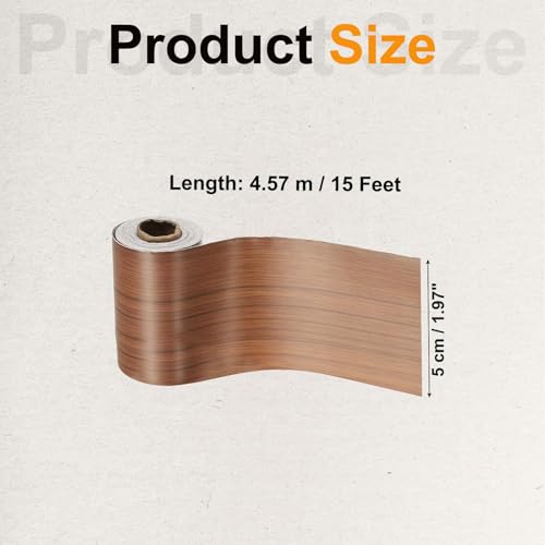 Image of PATIKIL Wood Grain Tape 2 inch x 32 ft, Self-Adhesive Wood Texture Repair Tape Realistic Wooden Effect Patch for Furniture Cabinets Floor Walls, Brown