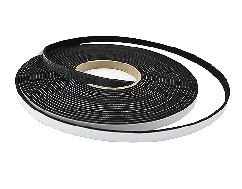 Filzband selbstklebend, 20mm breit, 3,0mm stark, 20m lang, Filzgleiter Rolle, Klapperschutz, Dichtungsband aus Filz (2cm breit, 3,0mm stark, 20meter lang, Schwarz)