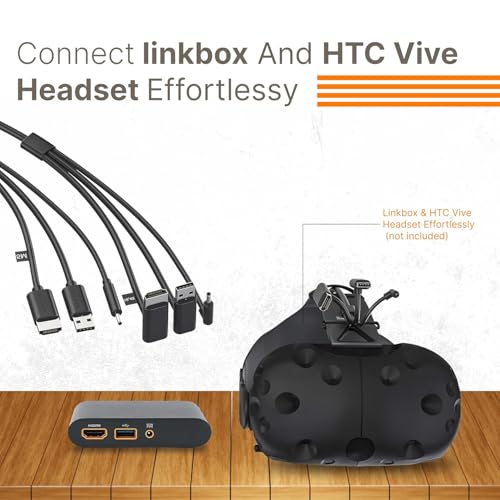 Skywin- 3-in-1 Round VR Backpack Cable (1 Meter/3.2 Feet), Compatible with HP Z VR Backpack & HTC Vive, for Linkbox and Headset Connection (Black)