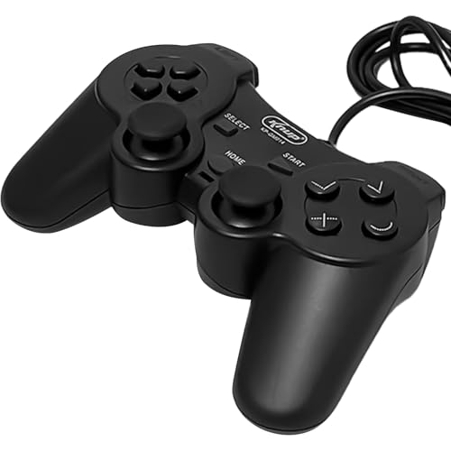 Kit 2 Controles DualShock para PS1 e PS2 Knup Joystick Manete Video Game Analógico Playstation