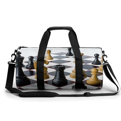 Sac de voyage duffel à motif échecs pour vos week-ends de randonnée